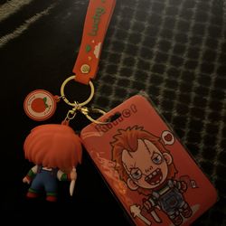 Chucky keychain with badge holder