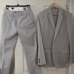 Men's J. CREW Thompson Slim Suit Light Gray - 40R Blazer & 31x32 Pant