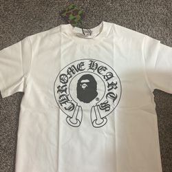 WHITE BAPE CHROME HEARTS TEE