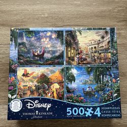 Collection Of 4 - 500 Piece Disney Puzzles