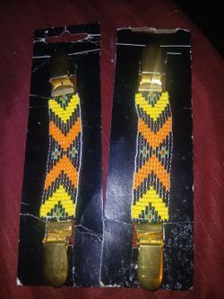 A set of  viintage native beaded mitten clips