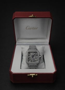 Cartier Santos Skeleton Iced-Out Watch