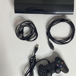 PS3 with  controllers hdmi and power cable 