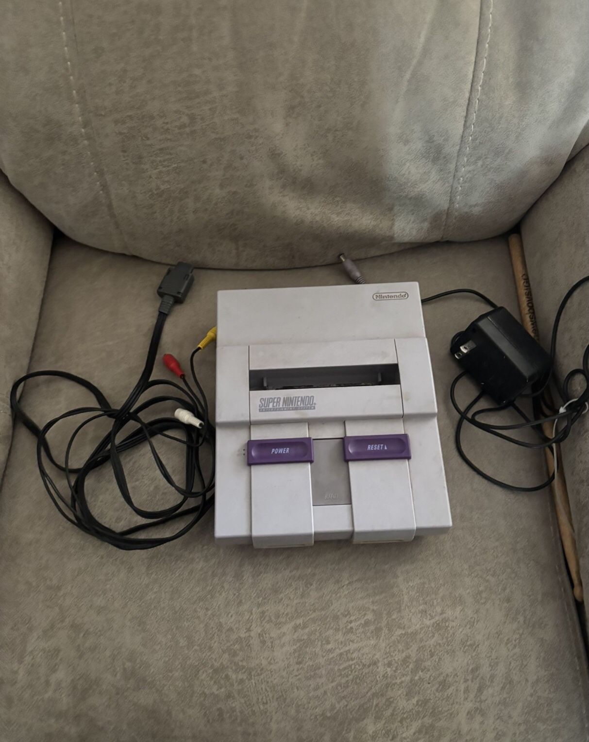 Super NES Console Model NES-001 W/O Controllers Tested And Working