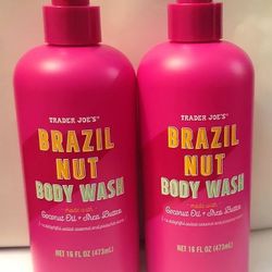 (PACK OF 2) Trader Joe's Brazil Nut Body Wash Coconut Oil Shea Butter 16oz each