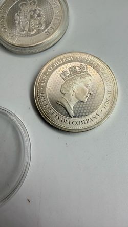 2021 1.25  Troy Oz .999 Silver  St Helena Silver Rose Crown Guinea Coin