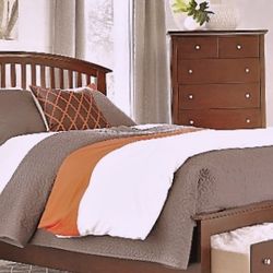 New Bourbon Color Bed with Dresser