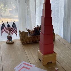Pink Tower + Base + Plastic Control Cards