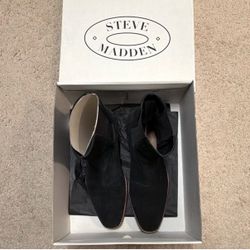 Steve Madden Black Suede Ankle Boots