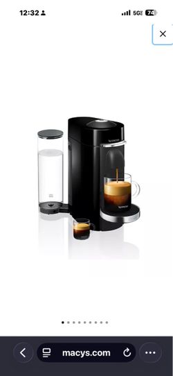 Nespresso Vertuo Plus Deluxe Coffee and Espresso Machine by De'Longhi in Black