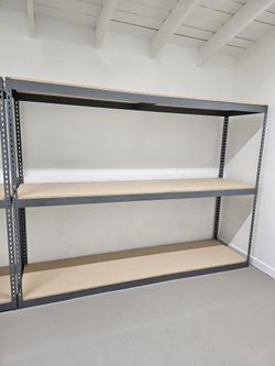 Warehouse Shelving 96 in W x 24 in D Steel Rivet Rack 3 Tier Similar to Uline Stronger Than HomeDepot Lowes And Costco Delivery Available