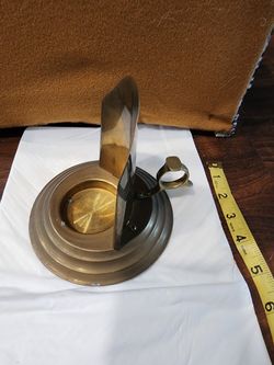 5"T Candle Hand Holder Wind Screen Brass fits 2" Diameter Felt Bottom