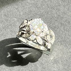 NEW 2 Carat Sterling Silver Ring Set