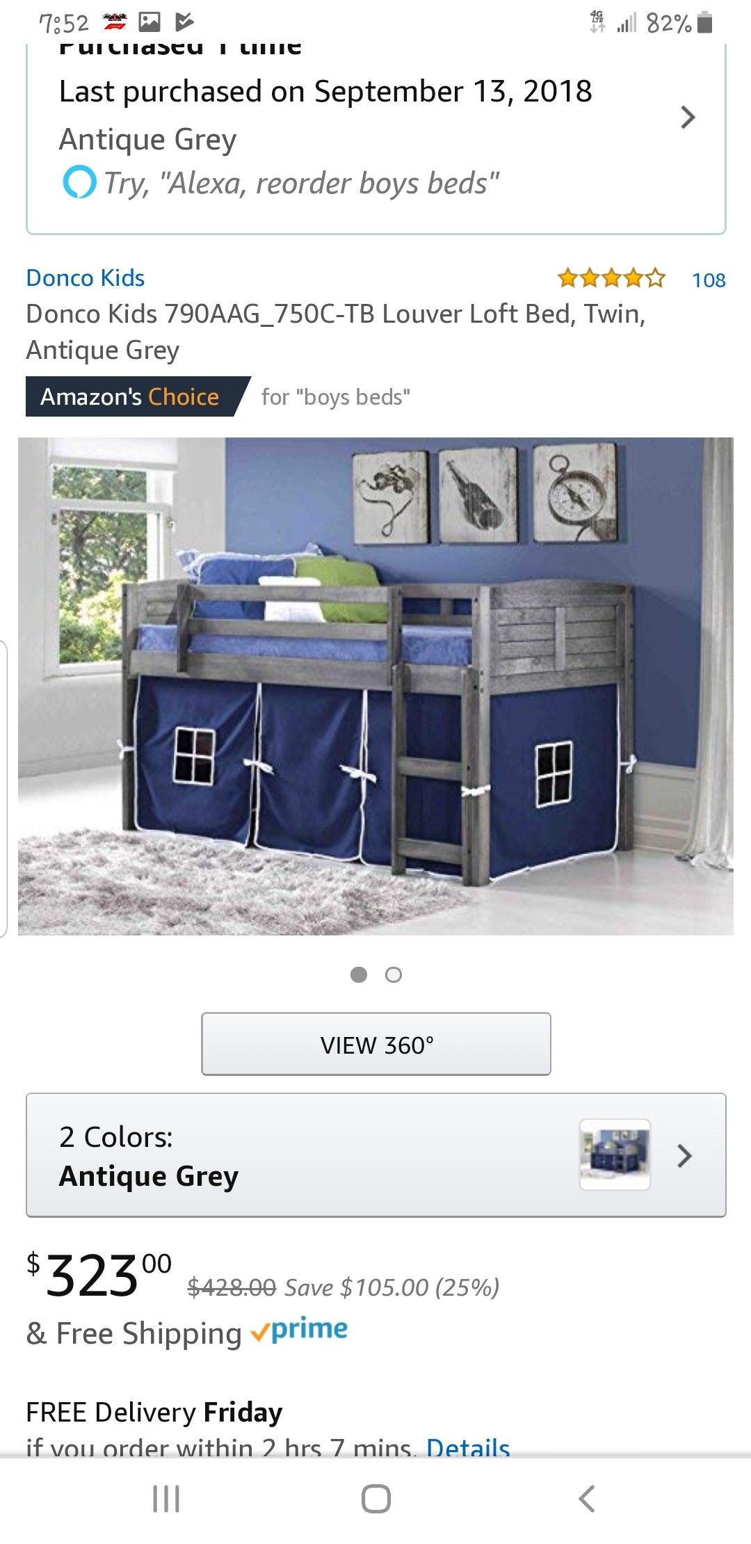 Dunco kids left bed with tent