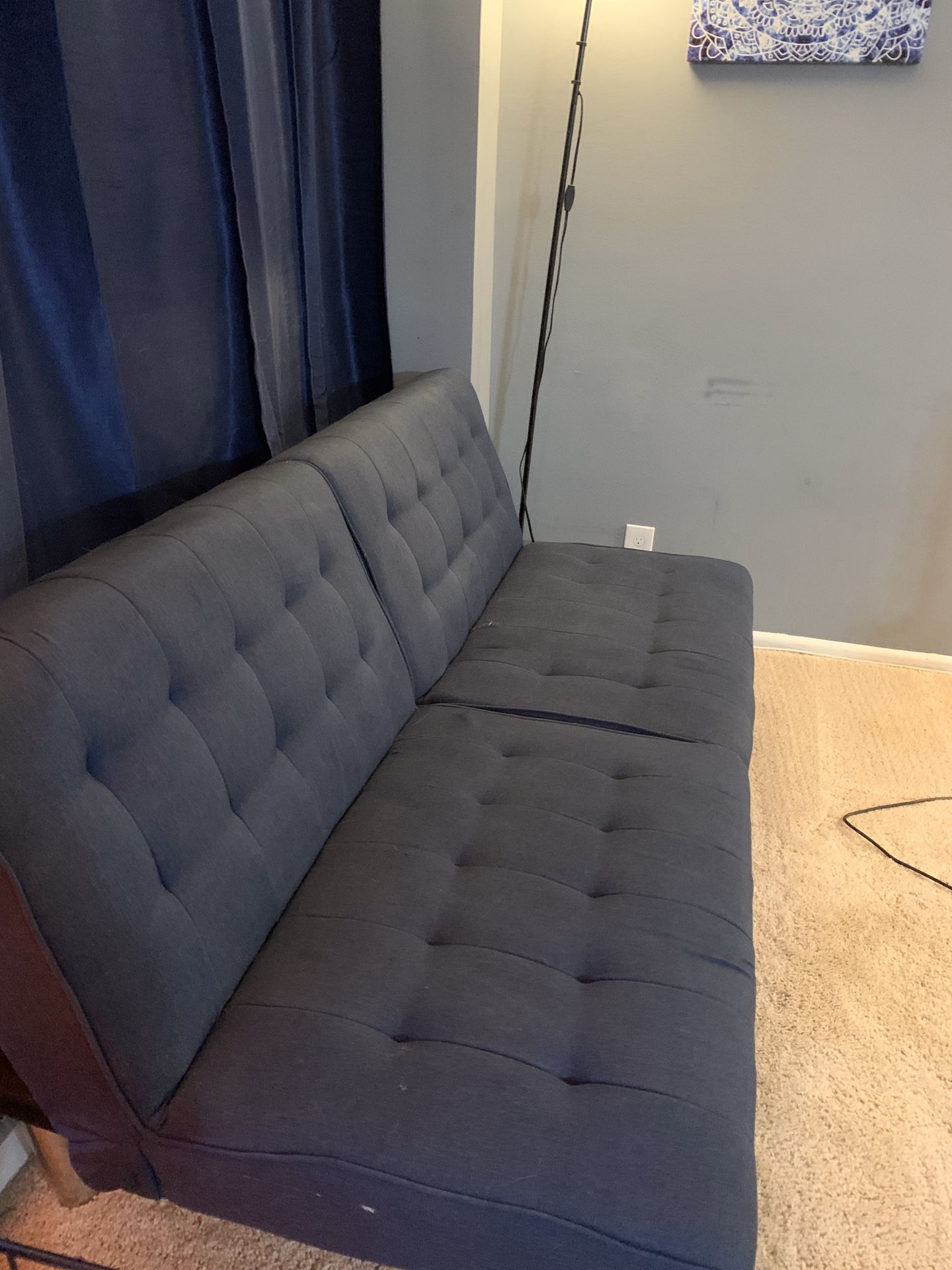 Modern Blue Futon Sofa