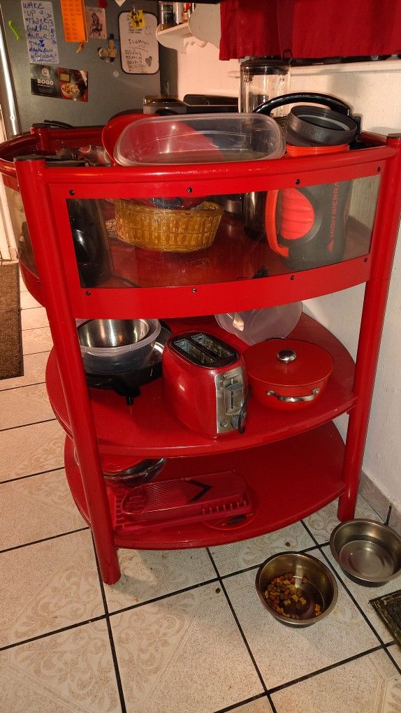 Red Metal Display Rack Three Tier(2)