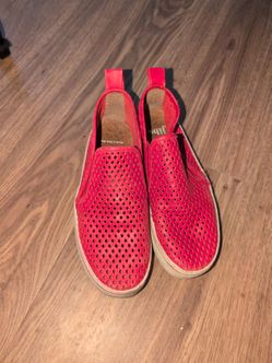 Jibs Red Perforated Slip-On Sneakers