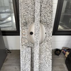 Bathroom vanity granite countertop with sink