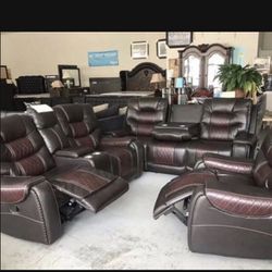 Leather Sofa Set 3pcs