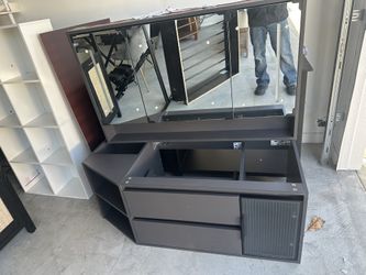 Floating Gray Bathroom Vanity 47” x 21.5” w/ Smart Mirror