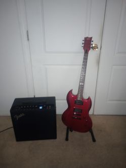 ESP / LTD Viper-50 candy apple red & Fender Mustang LT50 Amp
