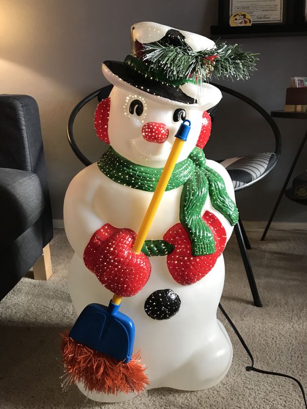 Color Changing Fiber Optic Snowman Blow Mold Christmas Decoration