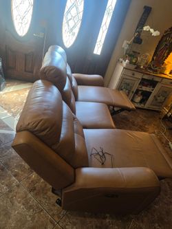 Leather electrical couch and love seat
