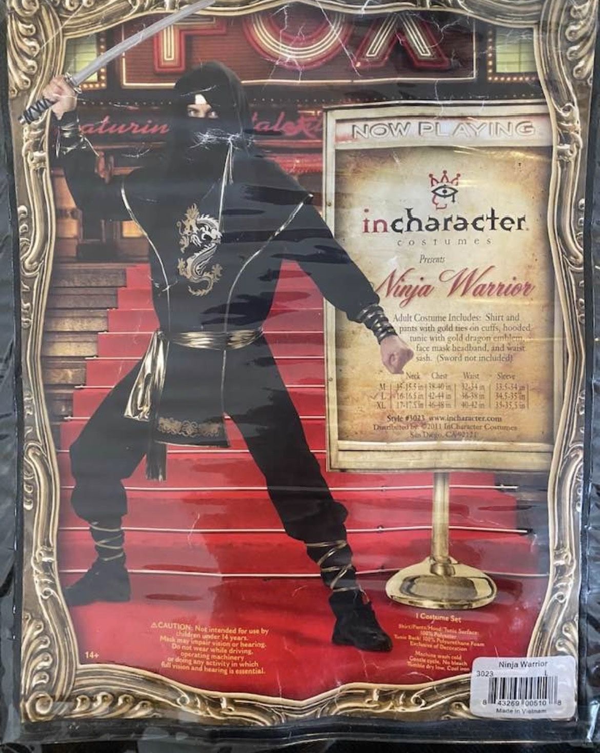 NINJA WARRIOR HALLOWEEN MEN'S COSTUME - LRG.