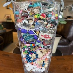 Jewelry Jar Parts Crafts Mystery Kids Jewels (K)