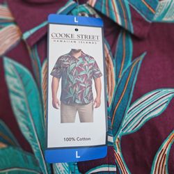 Cooke Street Hawaiian Islands Aloha Shirt Size L