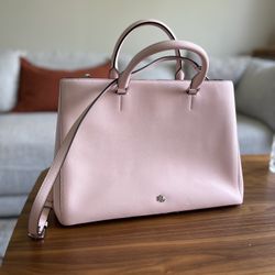 NEW PINK LEATHER RALPH LAUREN TOTE
