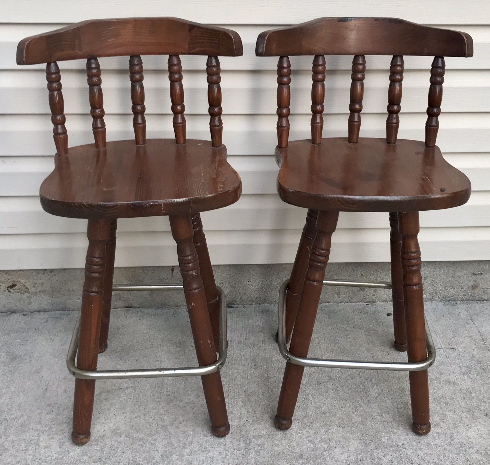Solid Wood Swivel Bar Stools***Today Only, Both for $30***