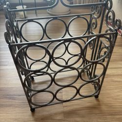 Wrought Iron Wine Rack – Elegant Scroll Design