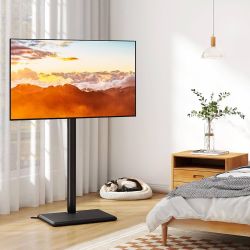 Floor TV Stand for [32-65] inch Plasma LCD LED OLED Flat/Curved Screen TVs, Minimalist Television Stand with Heavy-Duty Base, Space-Saving Corner TV