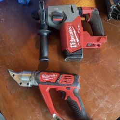 Milwaukee M18 Fuel Brushless Rotary Hammer Drill + M18 Metal Shear Cutter