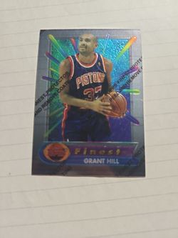 Grant Hill Topps Finest Refractor rookie card in mint condition.