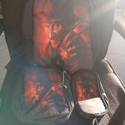 Freddy Krueger Book Bag, Lunch Box And Pencil Case