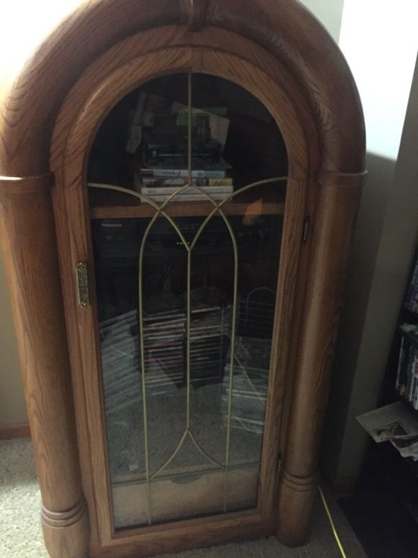 Solid Oak jukebox stereo cabinet