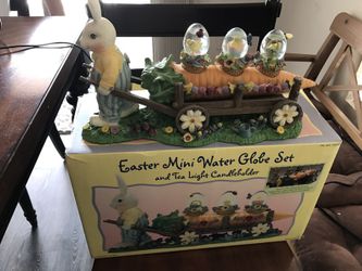 Easter mini water globe set