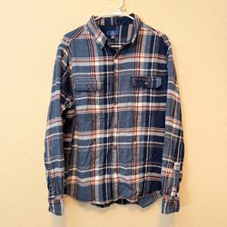 Men’s George Brand Size XL button down blue flannel shirt