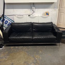 Ikea Black Leather Couch 