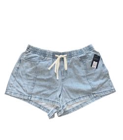 Universal Thread Drawstring Light Wash Blue Denim Shorts Womens XXL
