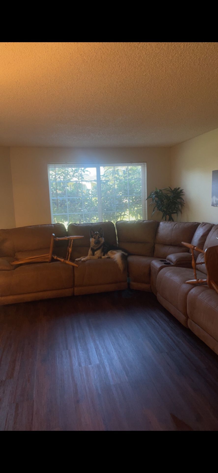 Used Brown Reclining L-Shaped Couch – Good Condition!