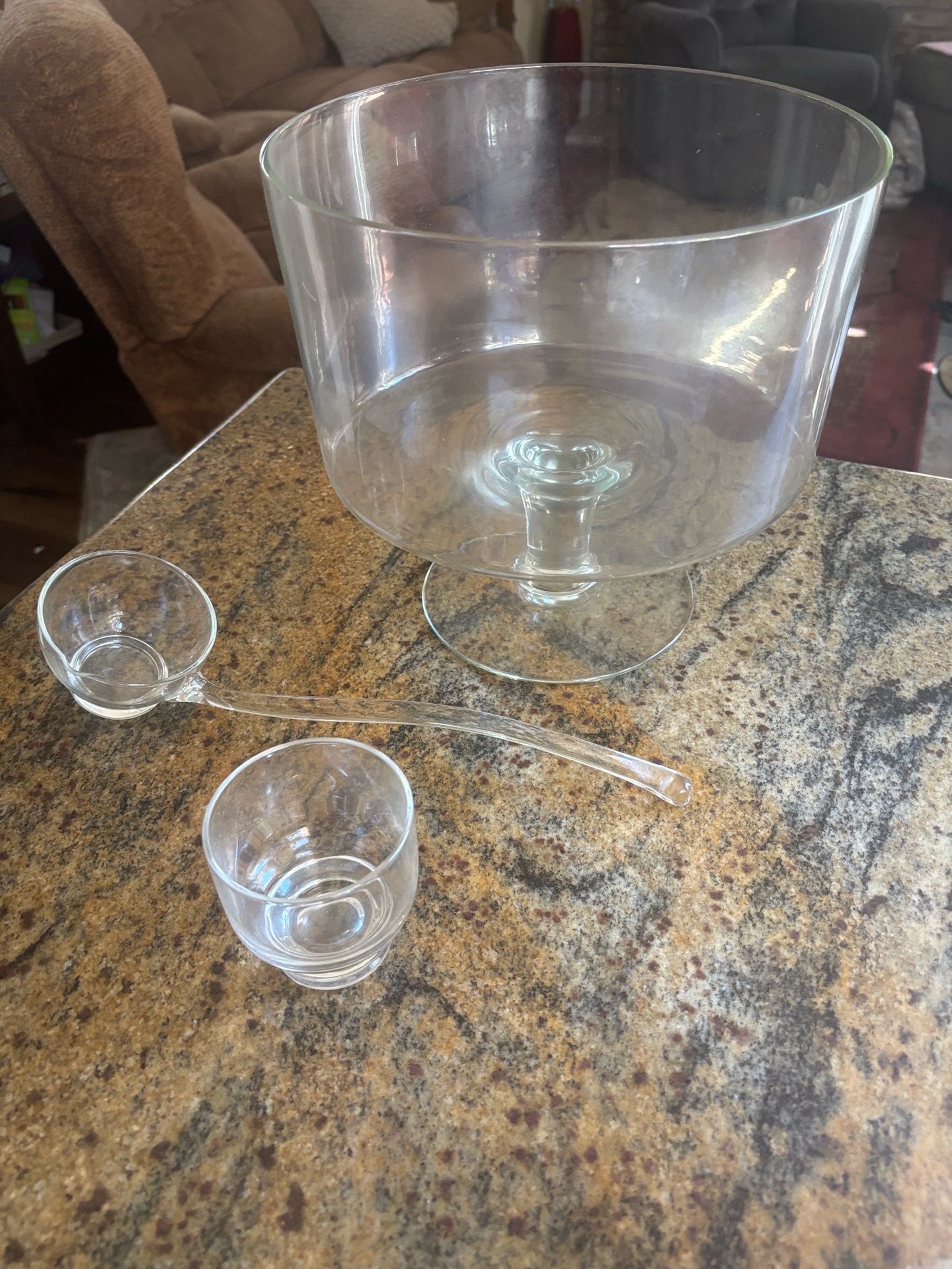 Glass Punch Bowl w/ cups