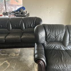 Leather Couch 2 Piece Set