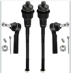 Set of 4 front inner and outer tie rod ends for Chevy Silverado/GMC Sierra 1 / Chevrolet Tahoe Suburban Avalanche / GMC Yukon XL / Cadillac Es