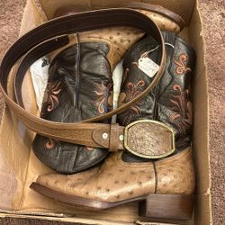 El Pajar Ostrich Boots 