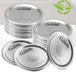 Canning Lids Regular Mouth for Ball, Kerr Jars,100 Count Mason Canning Jar Lids, Split-Type Metal Jar Lids, Food Grade Material Upgrade stainless stee