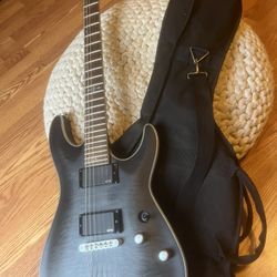 Electric Guitar With Amplifier And Crate Cabinet Speakers 