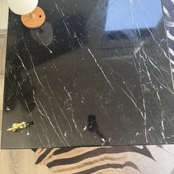 Authentic Italian Black Marble Coffee Table Solid Slab